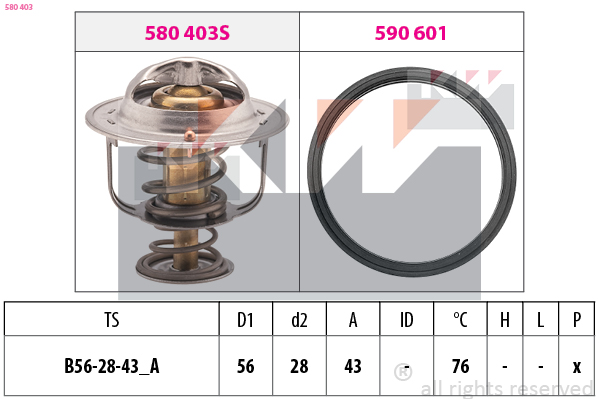 Termostat,lichid racire 580 403 KW